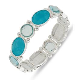 Gloria Vanderbilt Turquoise Oval Stone Stretch Bracelet