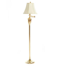 Fangio Lighting Swing Arm Floor Lamp - Brass