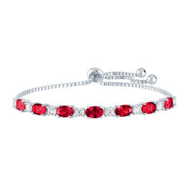 Gemstone Classics&#40;tm&#41; Created Ruby/Sapphire Sterling Silver Bracelet