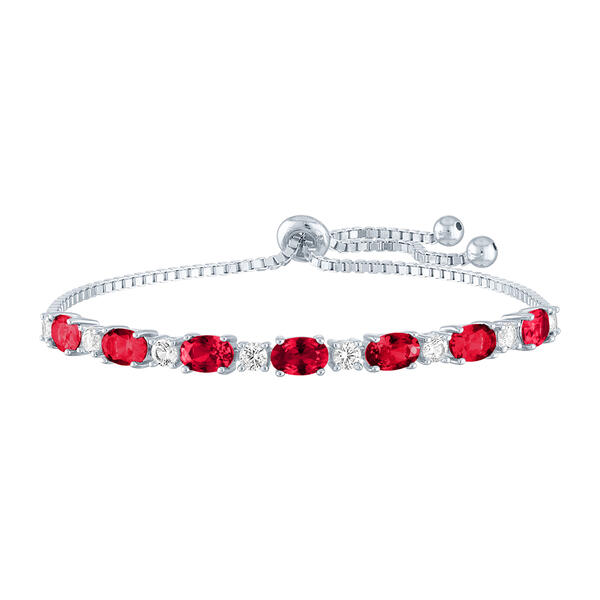 Gemstone Classics&#40;tm&#41; Created Ruby/Sapphire Sterling Silver Bracelet - image 