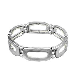 Bella Uno Silver Rectangle Stretch Bracelet