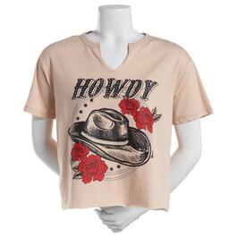 Juniors No Comment Rodeo Glam Notch Neck Relaxed Graphic Tee