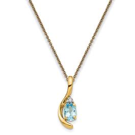 14k Yellow Gold Blue Topaz Necklace