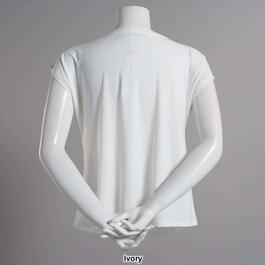 Petite Notations Short Sleeve Solid Basic Knit Shell