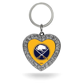 Womens NHL Buffalo Sabres Rhinestone Heart Key Ring