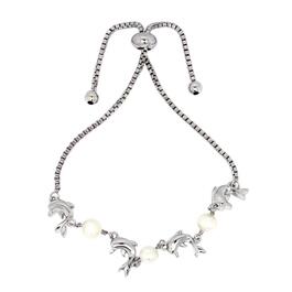 Gemstone by Gianni Argento Pearl & Dolphin Adjustable Bracelet