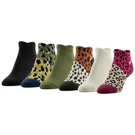 Womens Gold Toe 6pk. Color Block Animal No Show Socks