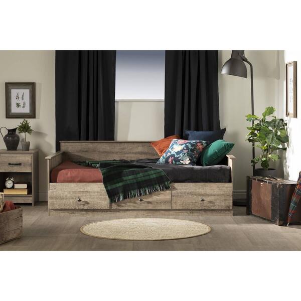 South Shore Tassio Weathered Daybed With Storage