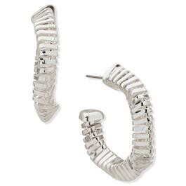 Nine West Silver-Tone Spiral Hoop Post Earrings