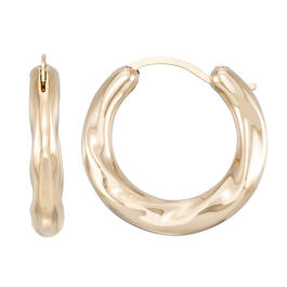 Evergold 14kt. Gold Over Resin 15mm Swirl Hoop Earrings