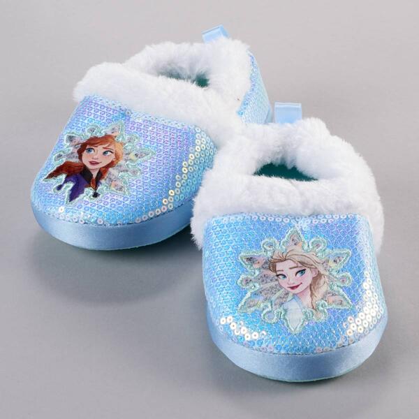 Little Girl Disney&#40;R&#41; Frozen Fur Lined Sequin Slippers - image 