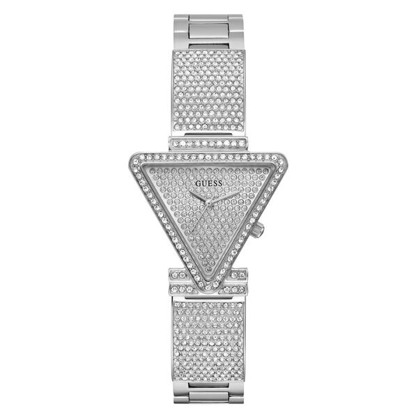 Guess Watches&#40;R&#41; Silver Tone Crystal Triangle Analog Watch-GW0644L1 - image 