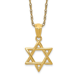 Gold Classics&#40;tm&#41; 14kt. Yellow Gold Star of David Pendant Necklace