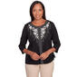 Womens Alfred Dunner Neutral Territory Floral Knit Blouse - image 1