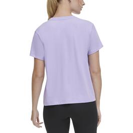 Womens DKNY Sport Solid Metallic Bubble Logo Knot Front Tee