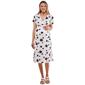 Womens Due Time Short Sleeve Floral Midi Maternity Dress - Ivory - image 1