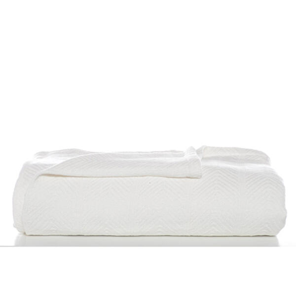 Eddie Bauer Herringbone Woven Blanket - White - image 