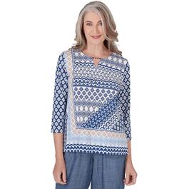 Womens Alfred Dunner Knit Geometric Top