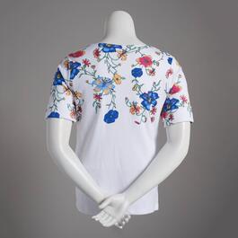 Womens Hasting & Smith Elbow Sleeve Tropical Floral Tee
