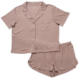 Womens Danskin Short Sleeve Rib Shorty Pajama Set