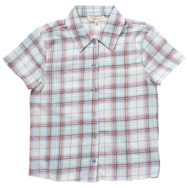 Girls &#40;7-16&#41; No Comment Crinkle Button Down Woven Top - image 