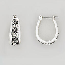 Roman Silver-Tone Small Hoop Earrings