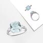 White Gold White Sapphire & Aquamarine Cocktail Ring w/ Diamonds - image 6