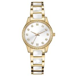 Womens Jones New York Gold/White Bracelet Watch - 14993G-42-H27