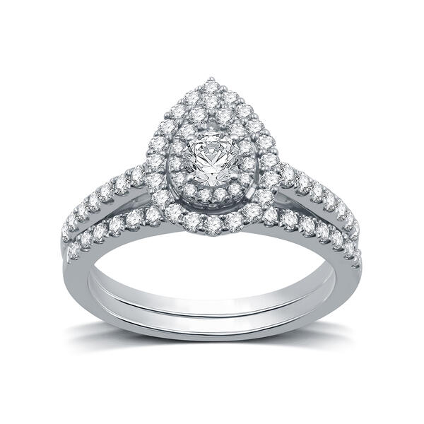 Nova Star&#40;R&#41; Lab Grown Diamond Pear Shaped Double Halo Bridal Ring - image 