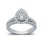Nova Star&#40;R&#41; Lab Grown Diamond Pear Shaped Double Halo Bridal Ring - image 1