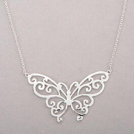 Ellen Tracy Sterling Silver Butterfly Necklace
