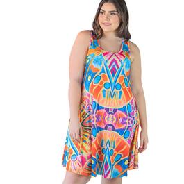 Plus Size 24/7 Comfort Apparel Geometric Knee Length Dress