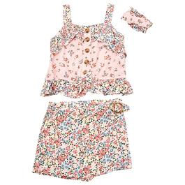 Toddler Girl Little Lass&#40;R&#41; Floral Tank Top & Floral Skort Set