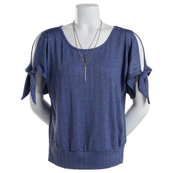 Juniors A. Byer Meredith Slit Sleeve Blouse - image 