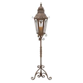 9th & Pike&#40;R&#41; Brown Iron Rustic Candle Holder Floor Lantern