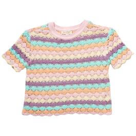Girls &#40;7-16&#41; Jessica Simpson Short Sleeve Crochet Tee