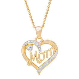 Accents by Gianni Argento Diamond Accent Plated Mom Heart Pendant