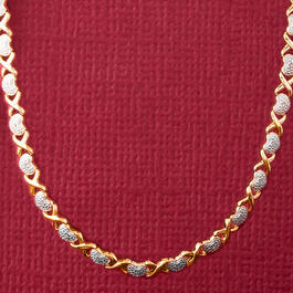 Gianni Argento Gold & 1/10ctw. Diamond X/Heart Necklace
