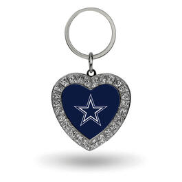 Womens NFL Dallas Cowboys Rhinestone Heart Keyring