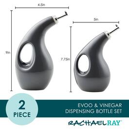Rachael Ray 2pc. Ceramic EVOO Oil/Vinegar Dispensing Set - Grey