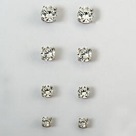 Ellen Tracy Sterling Cubic Zirconia Earrings Set