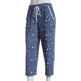Womens Jaclyn Star Ribbed Capris Pajama Pants