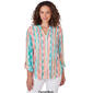 Womens Ruby Rd. Wovens Stripe Casual Button Front - image 3