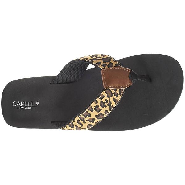 Womens Capelli New York Leopard Flip Flops
