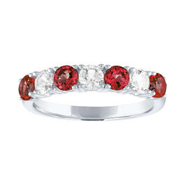 Gemstone Classics&#40;tm&#41; Created Ruby & Sapphire Sterling Silver Band