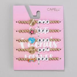 Girls Capelli New York 5pc. Beaded BFF Bracelet Set