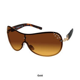Womens U.S. Polo Assn.® Back Frame Shield Rhinestone Sunglasses