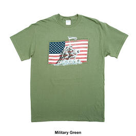 Mens Patriotic Brave & Mighty Short Sleeve Graphic T-Shirt