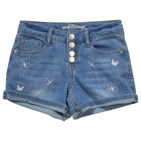 Girls&#40;7-16&#41; Wallflower&#40;R&#41; Girl Embroidered Butterfly Shortie Shorts - image 