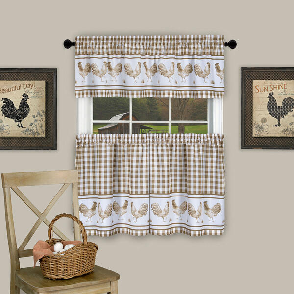 Achim Barnyard Kitchen Curtain Set - image 
